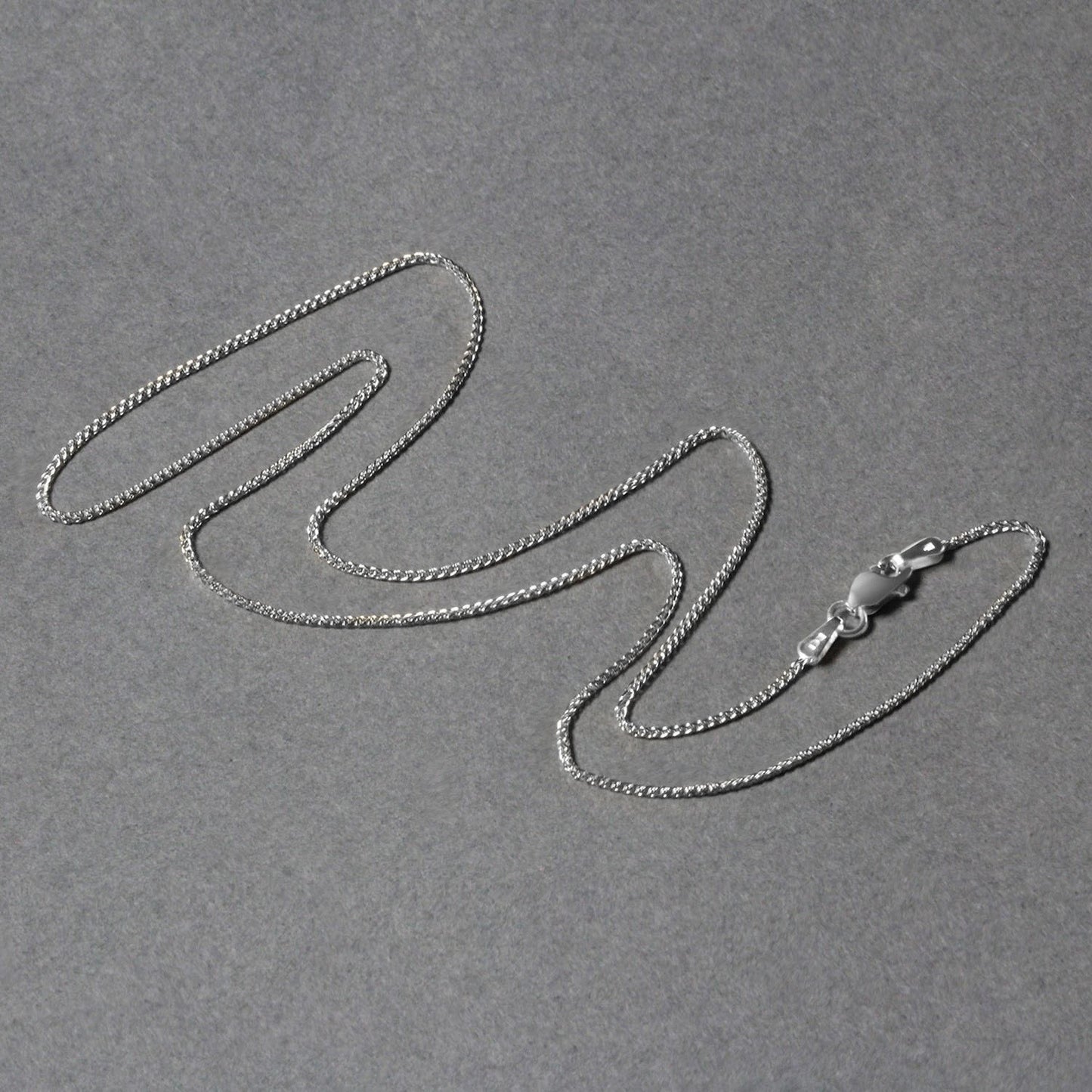 14k White Gold Diamond Cut Round Wheat Chain (1.00 mm)