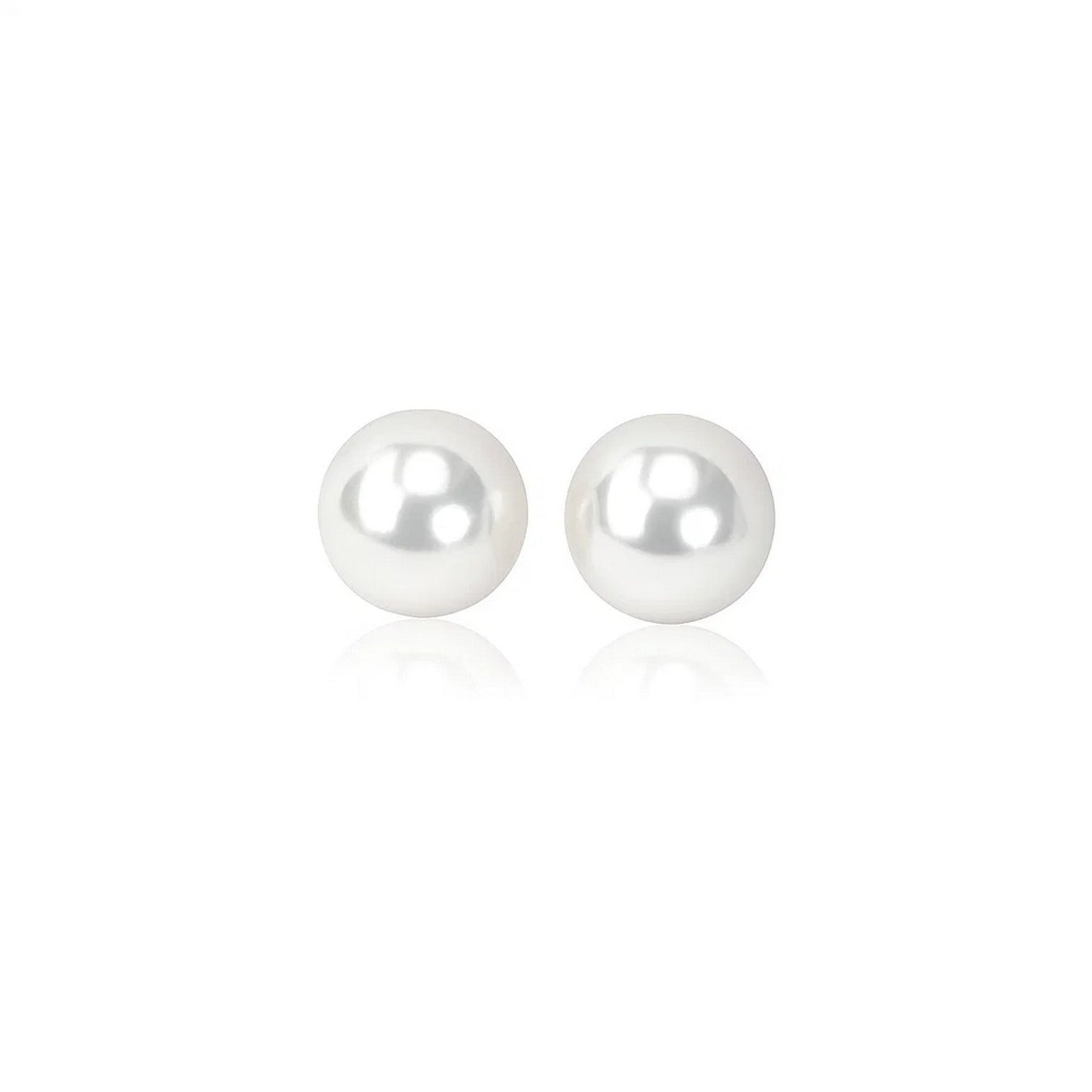 14k Yellow Gold Freshwater Cultured White Pearl Stud Earrings (5mm)