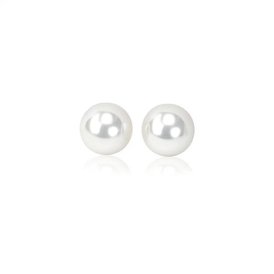 14k Yellow Gold Freshwater Cultured White Pearl Stud Earrings (5mm)