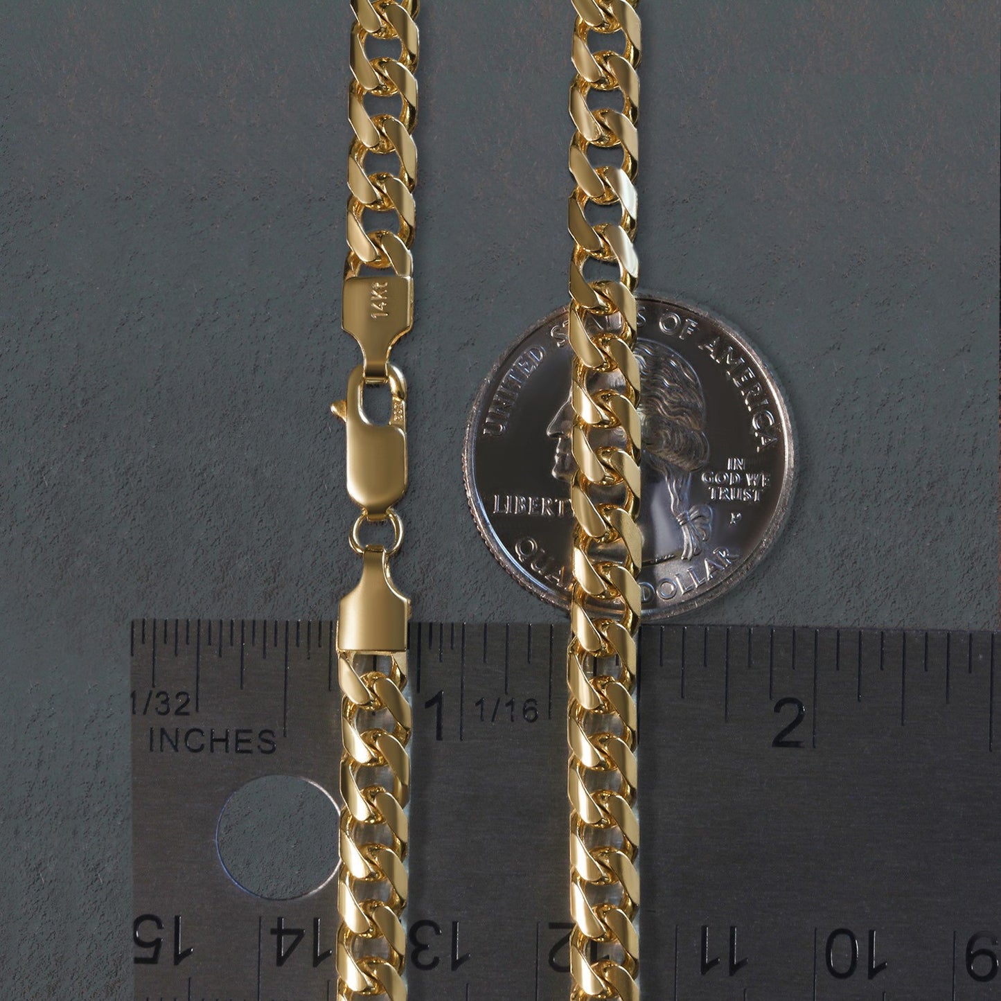 14k Yellow Gold Lite Figaro Chain (6.60 mm)
