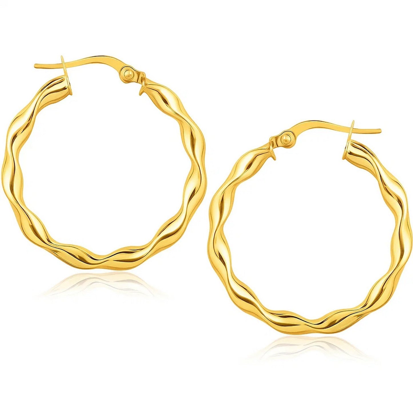14k Yellow Gold Hoop Earrings (25mm)