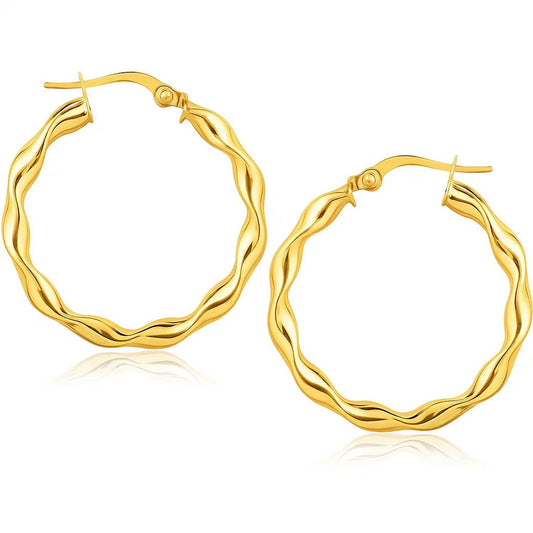 14k Yellow Gold Hoop Earrings (25mm)