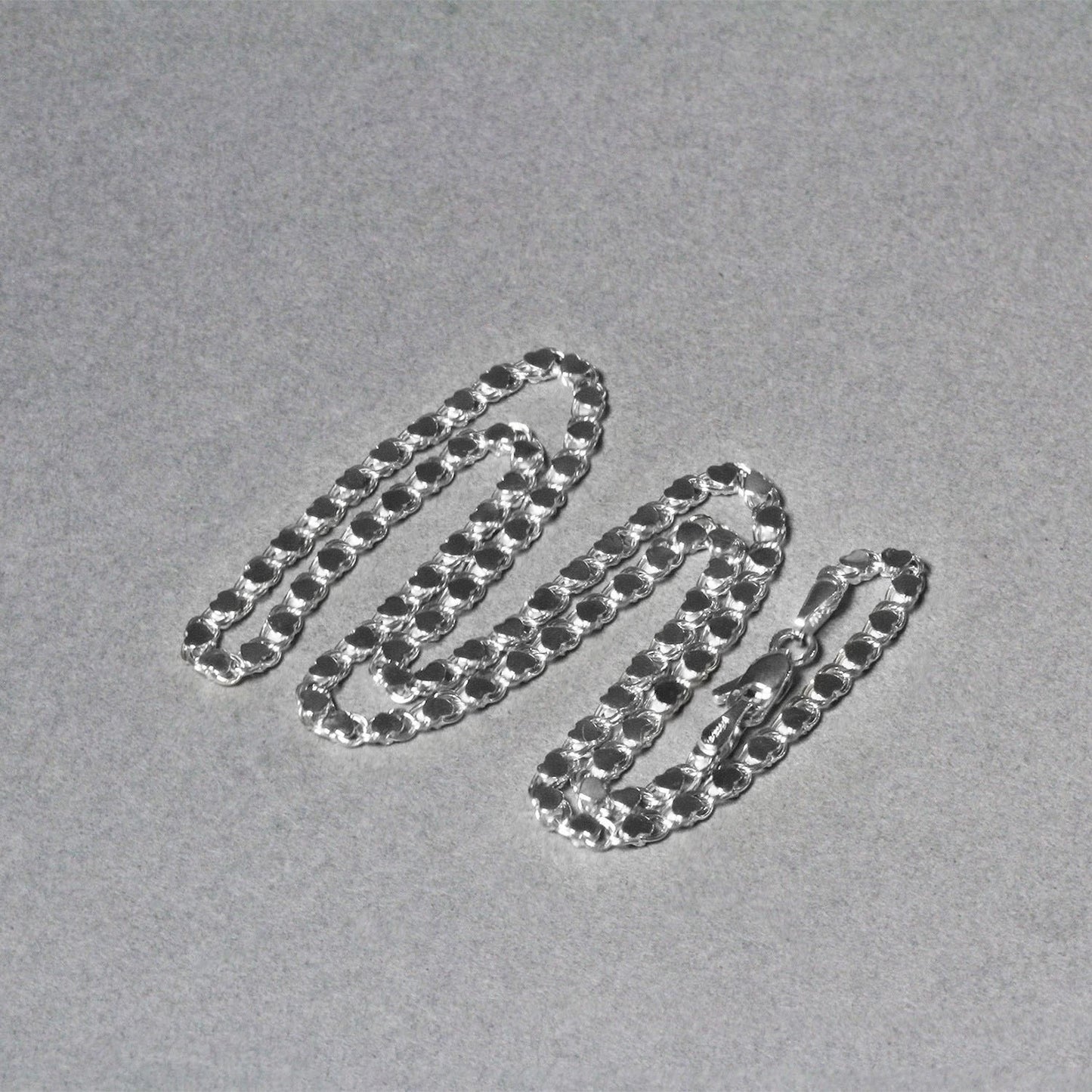 14k White Gold Heart Chain (3.00 mm)