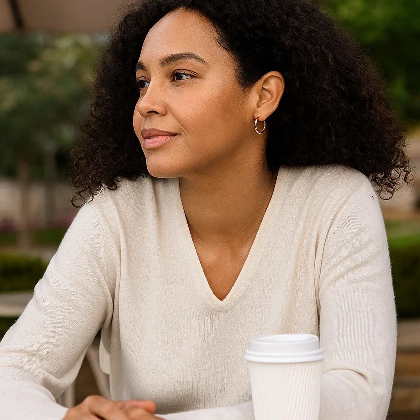 14k Rose Gold Polished Hoop Earrings (3x15mm)