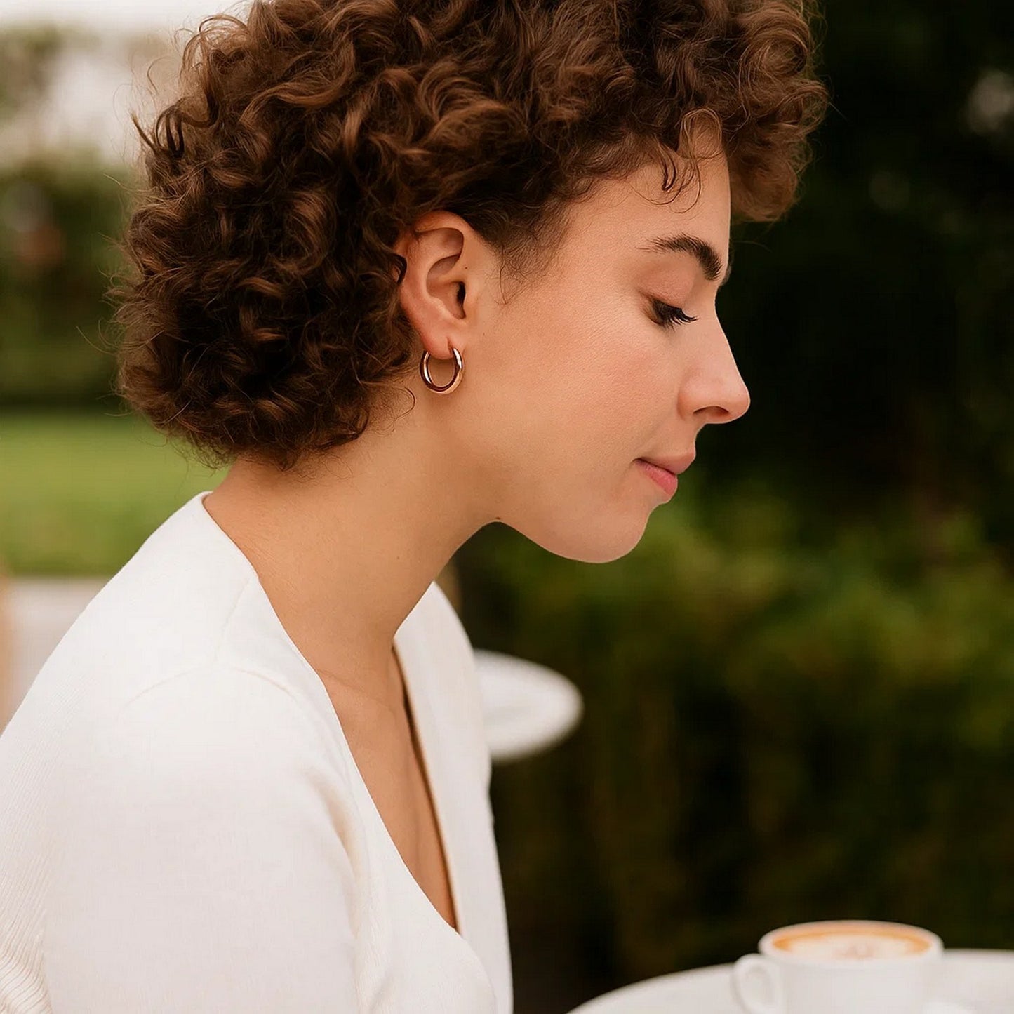 14k Rose Gold Polished Hoop Earrings (3x15mm)