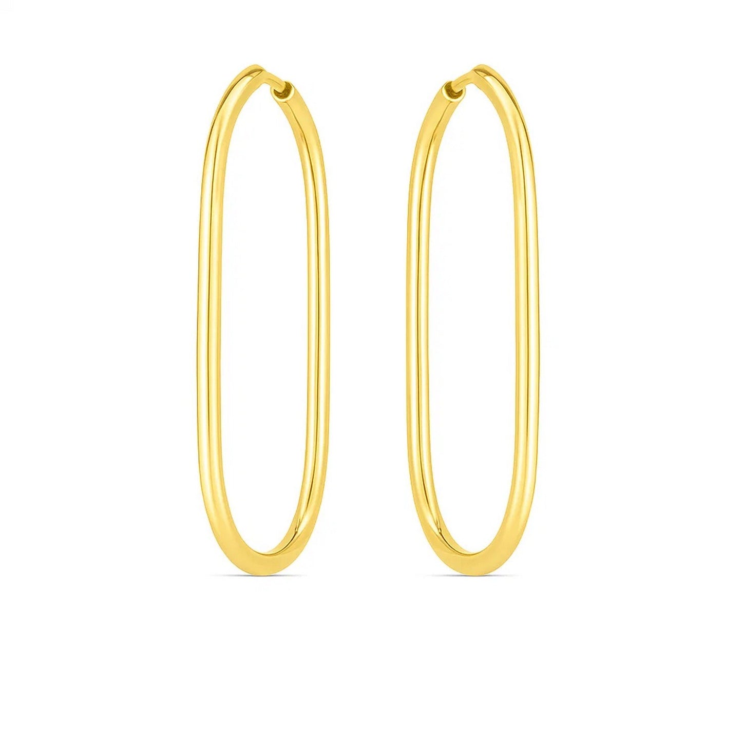14k Yellow Gold Endless Large Paperclip Hoop Earrings