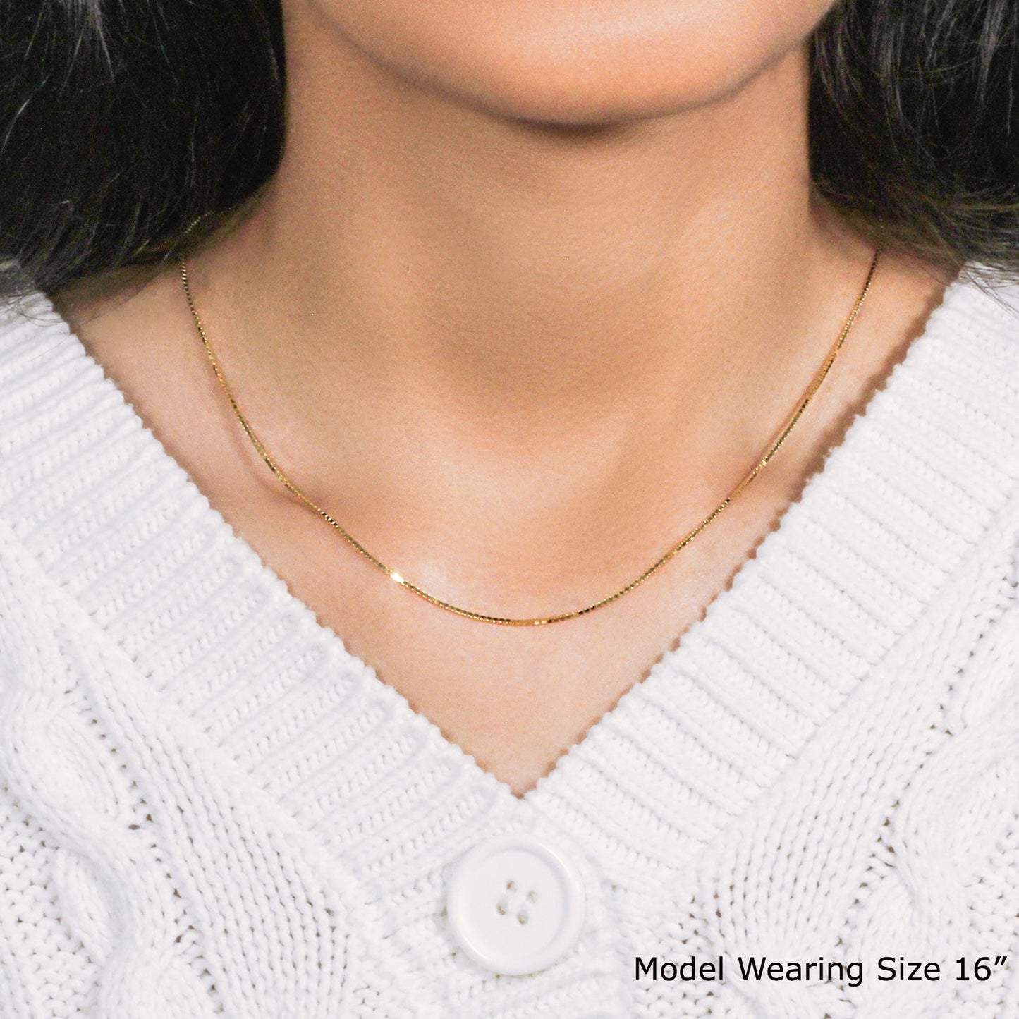 18k Yellow Gold Classic Box Chain (0.85 mm)