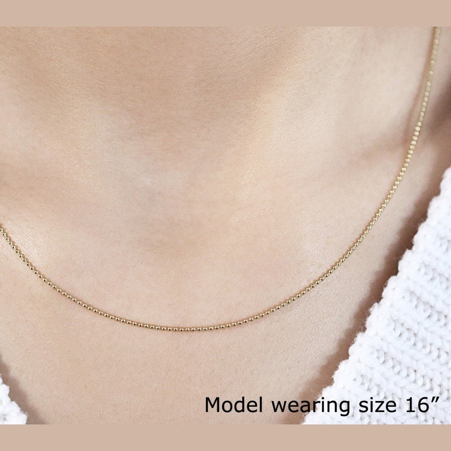 14k Yellow Gold Bead Chain 1.0mm (1.00 mm)