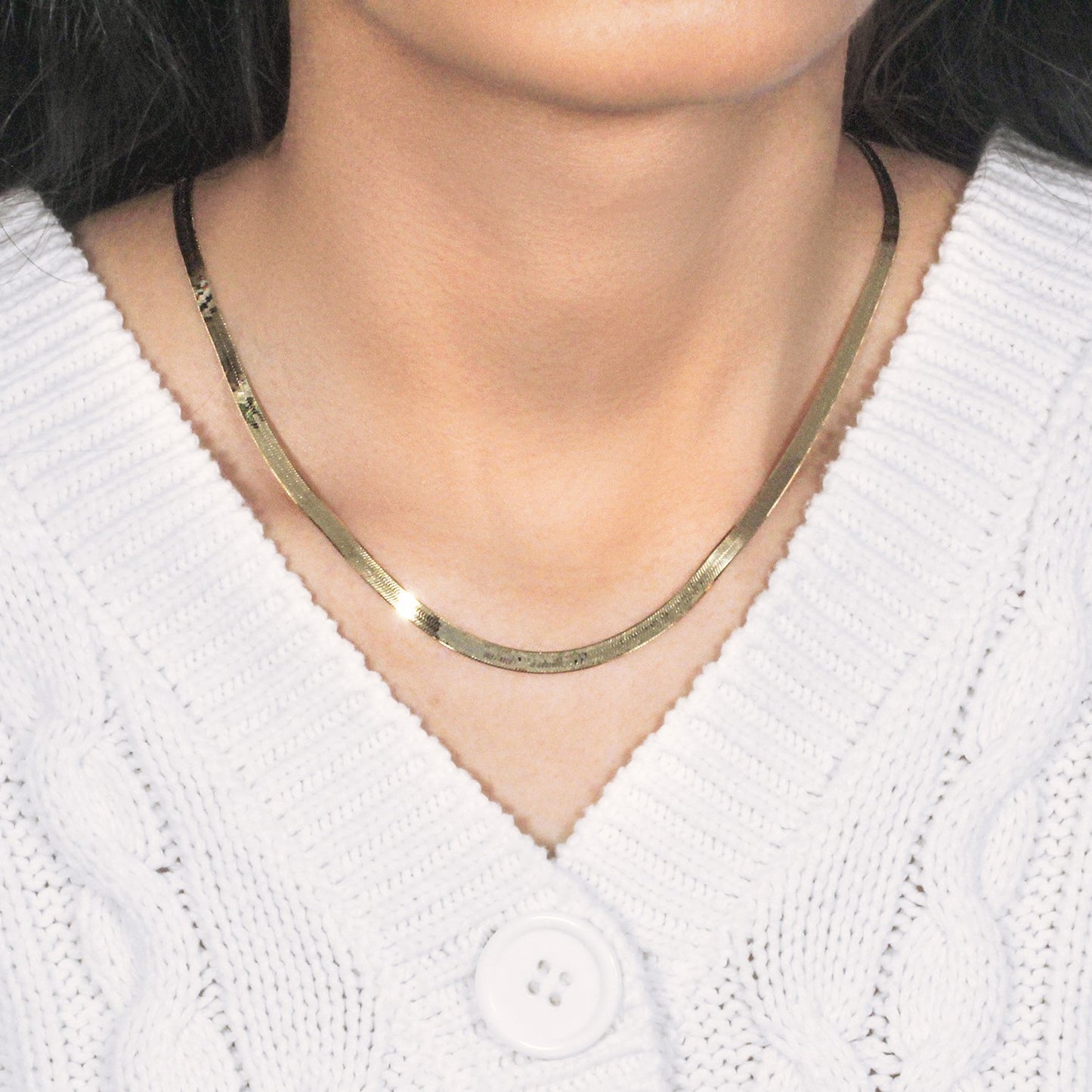 14k Yellow Gold Super Flex Herringbone Chain (3.80 mm)