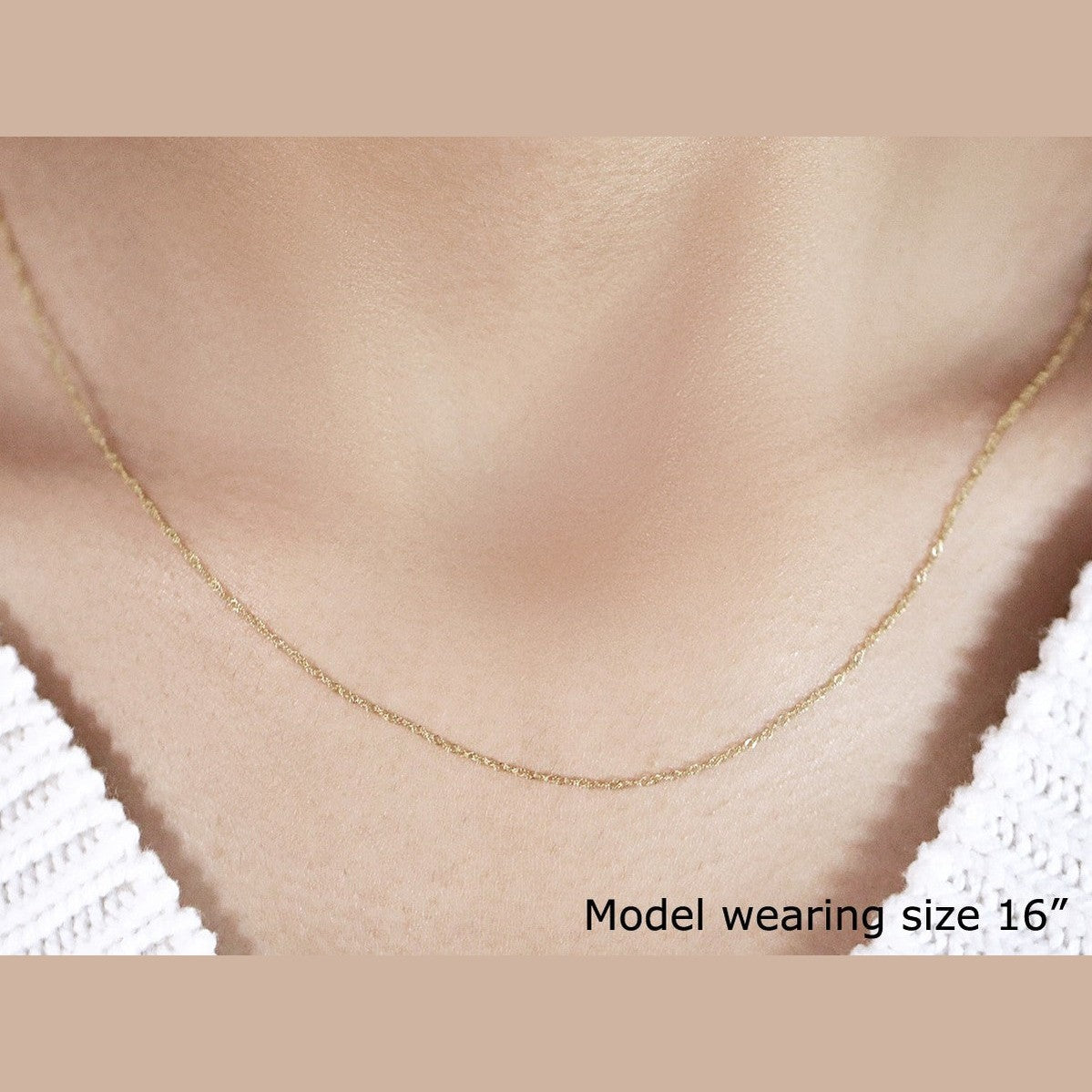 14k Yellow Gold Singapore Chain 0.6mm (0.60 mm)