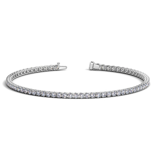 Lab Grown Round Diamond Tennis Bracelet in 14k White Gold (2 cctw F/G VS2/SI1)