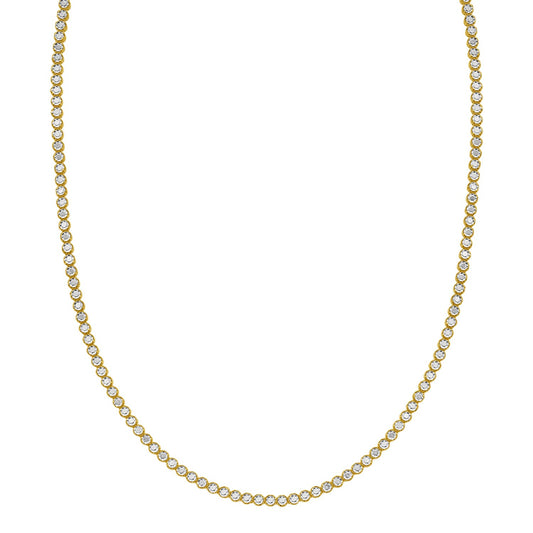 14K Two Tone Gold Diamon Oro Tennis Necklace (2.40 mm)
