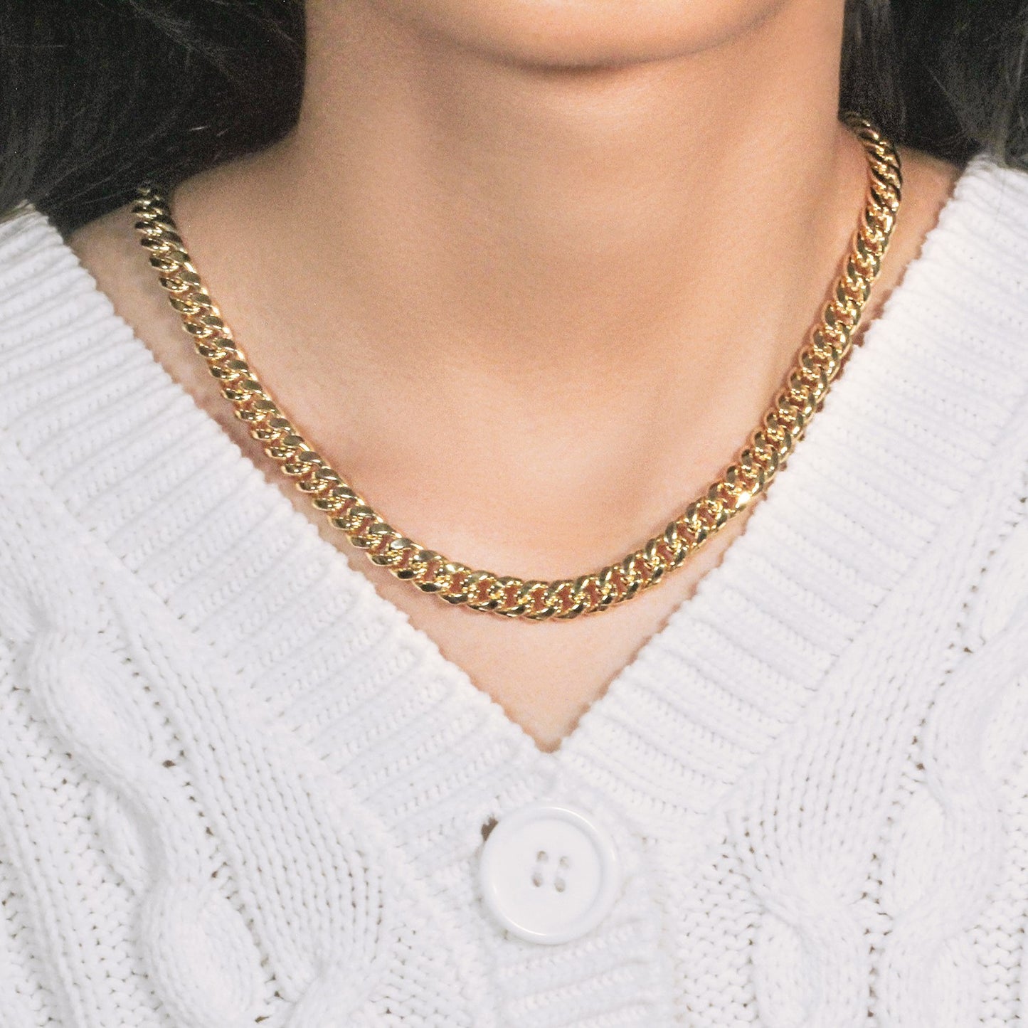 7.25mm 10k Yellow Gold Semi Solid Miami Cuban Chain