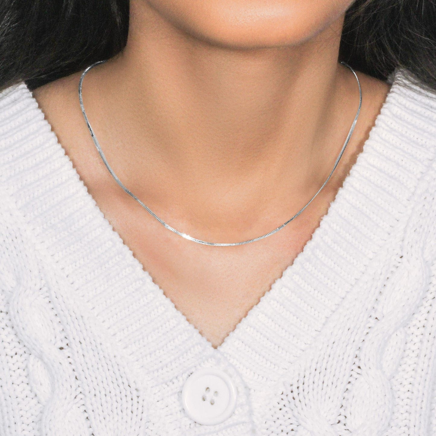 14k White Gold Milano Chain (1.10 mm)