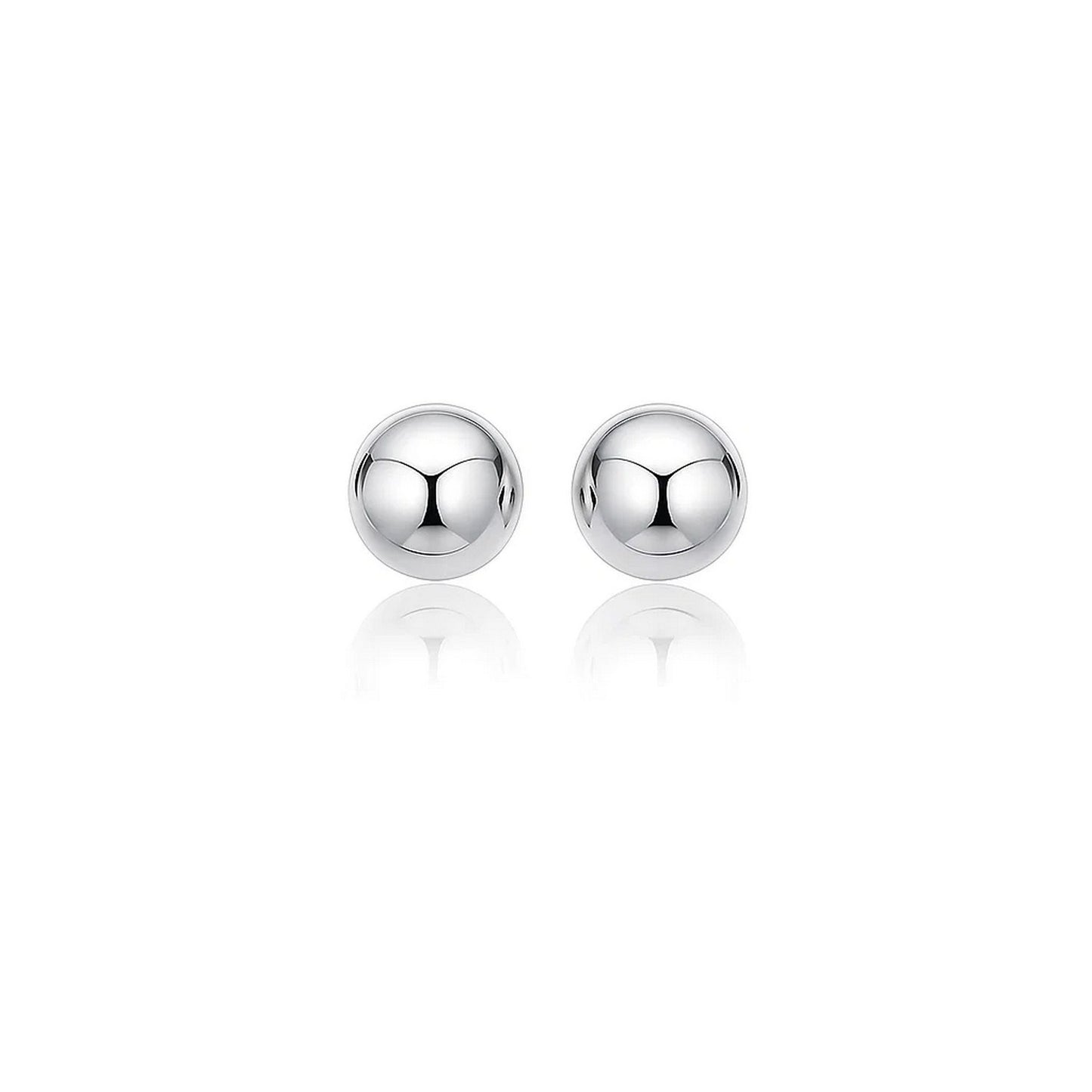 14k White Gold Classic Stud Earrings (8mm)