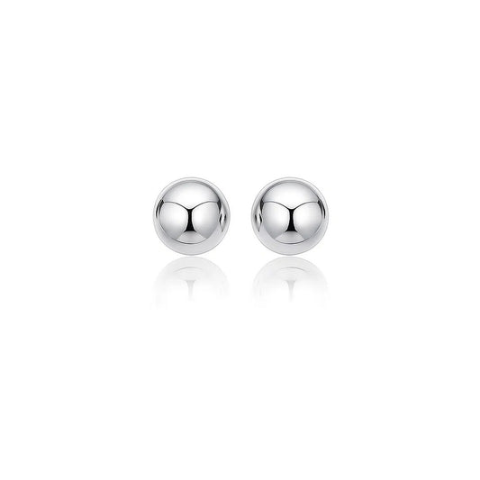 14k White Gold Classic Stud Earrings (8mm)
