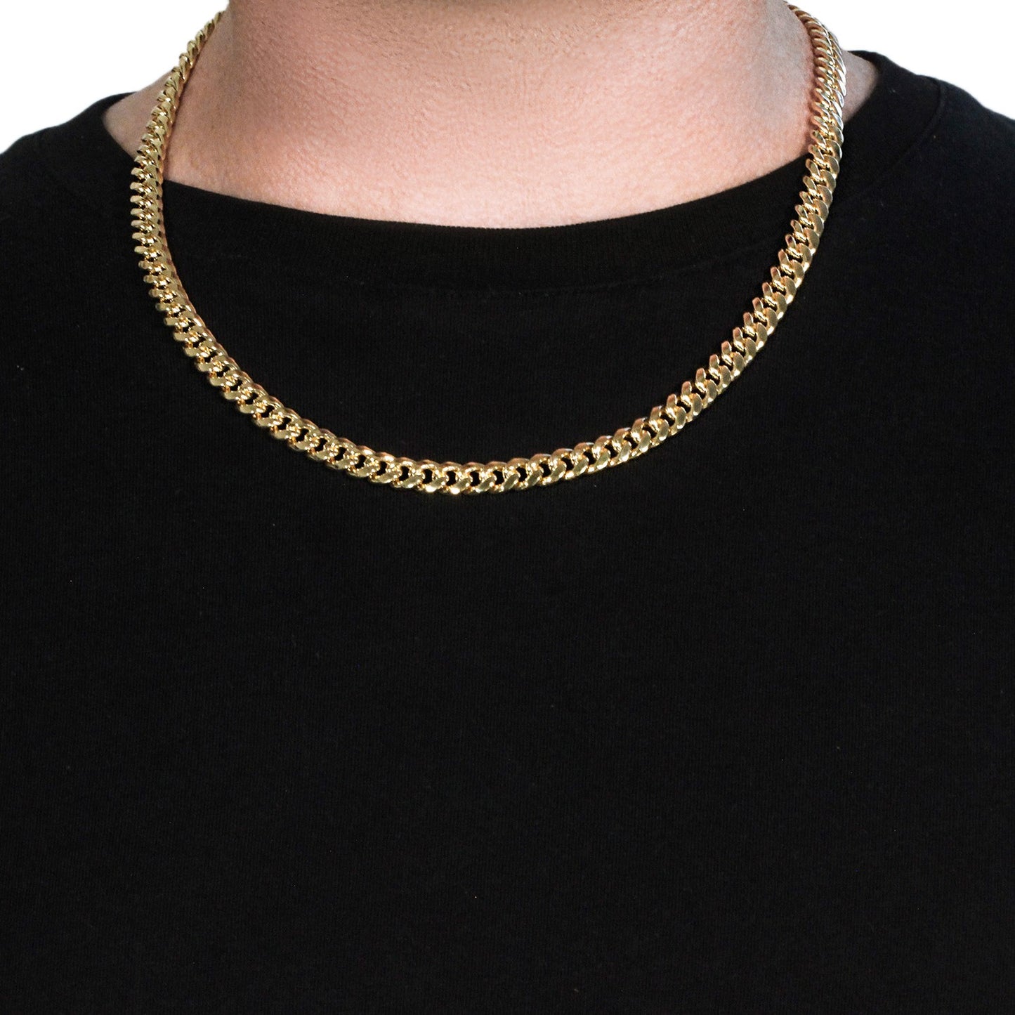 14k Yellow Gold Semi Solid Miami Cuban Chain (7.20 mm)