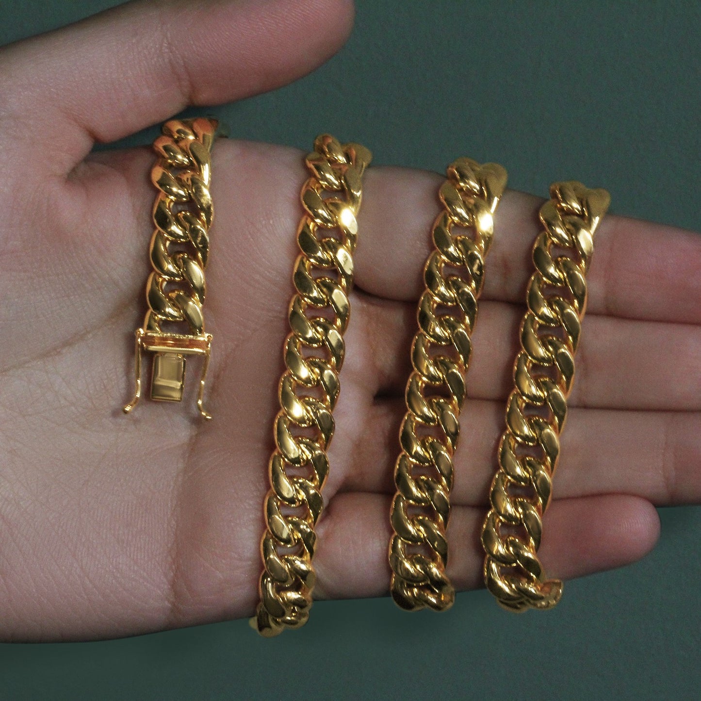 10k Yellow Gold Semi Solid Miami Cuban Chain (9.10 mm)