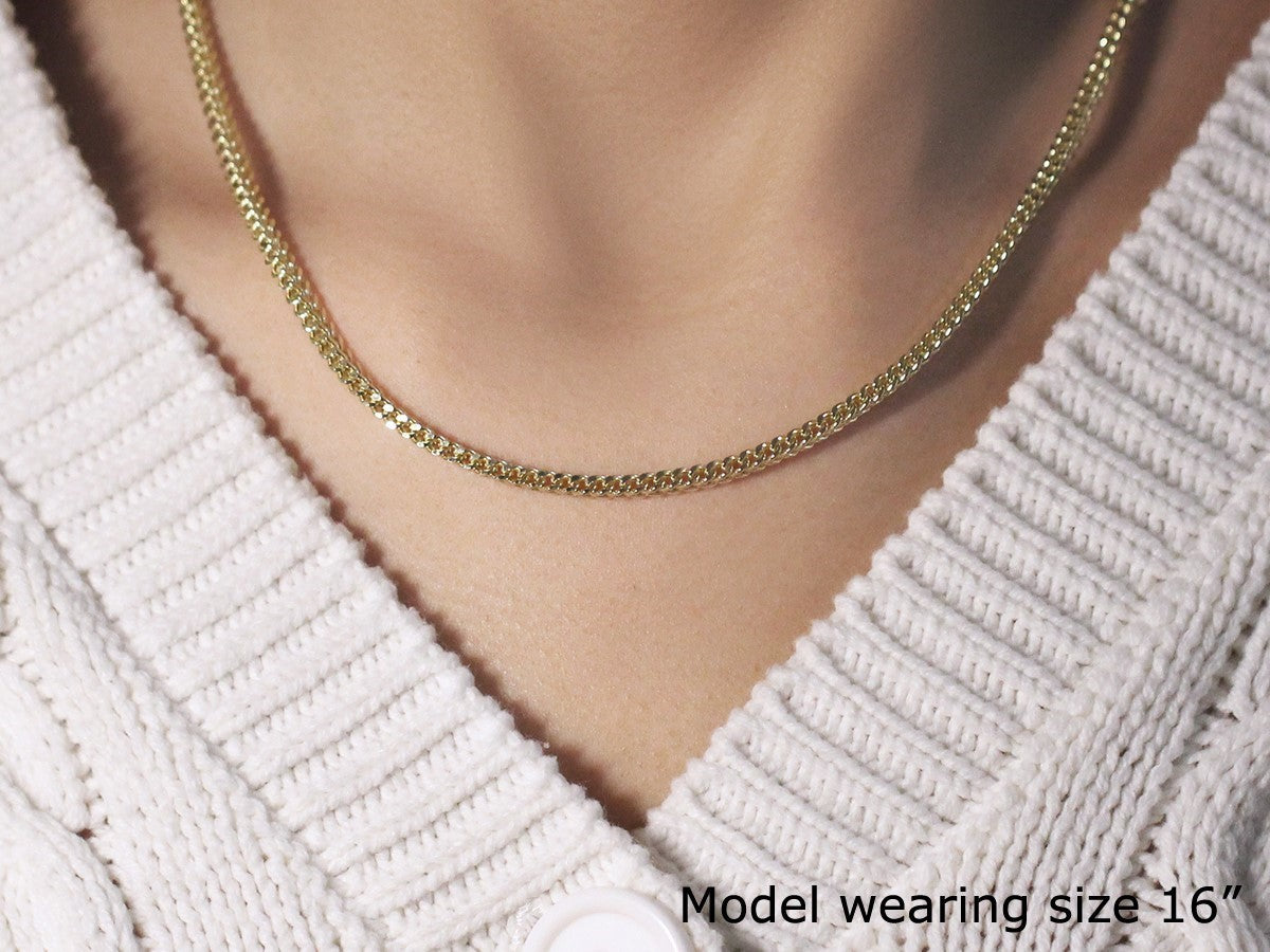 14k Yellow Gold Square Franco Chain (3.00 mm)