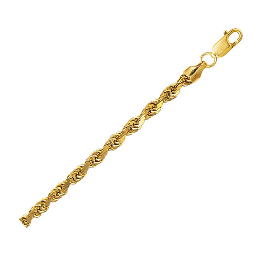Lite Rope Chain Bracelet in 10k Yellow Gold (4.00 mm)