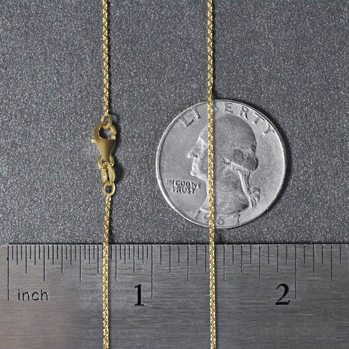 14k Yellow Gold Round Cable Link Chain (1.10 mm)