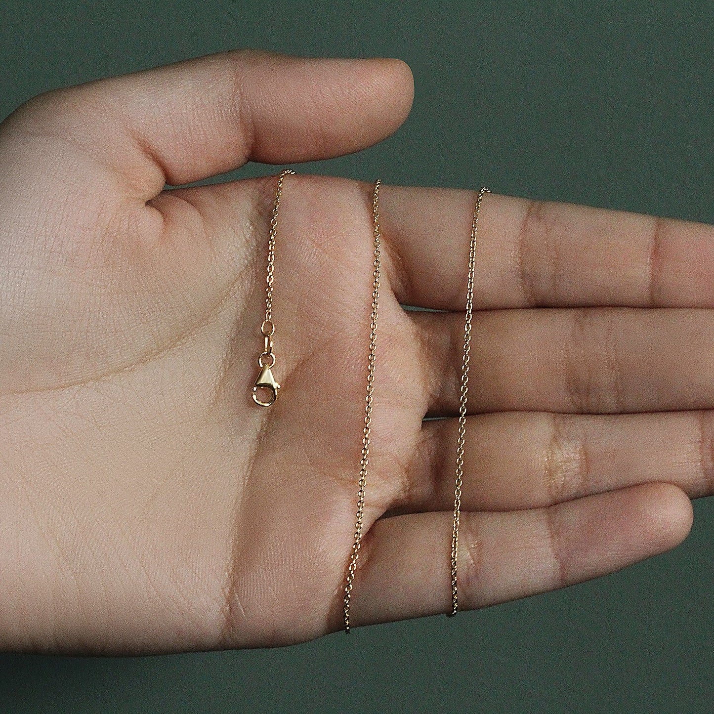 14k Yellow Gold Round Cable Link Chain (1.10 mm)