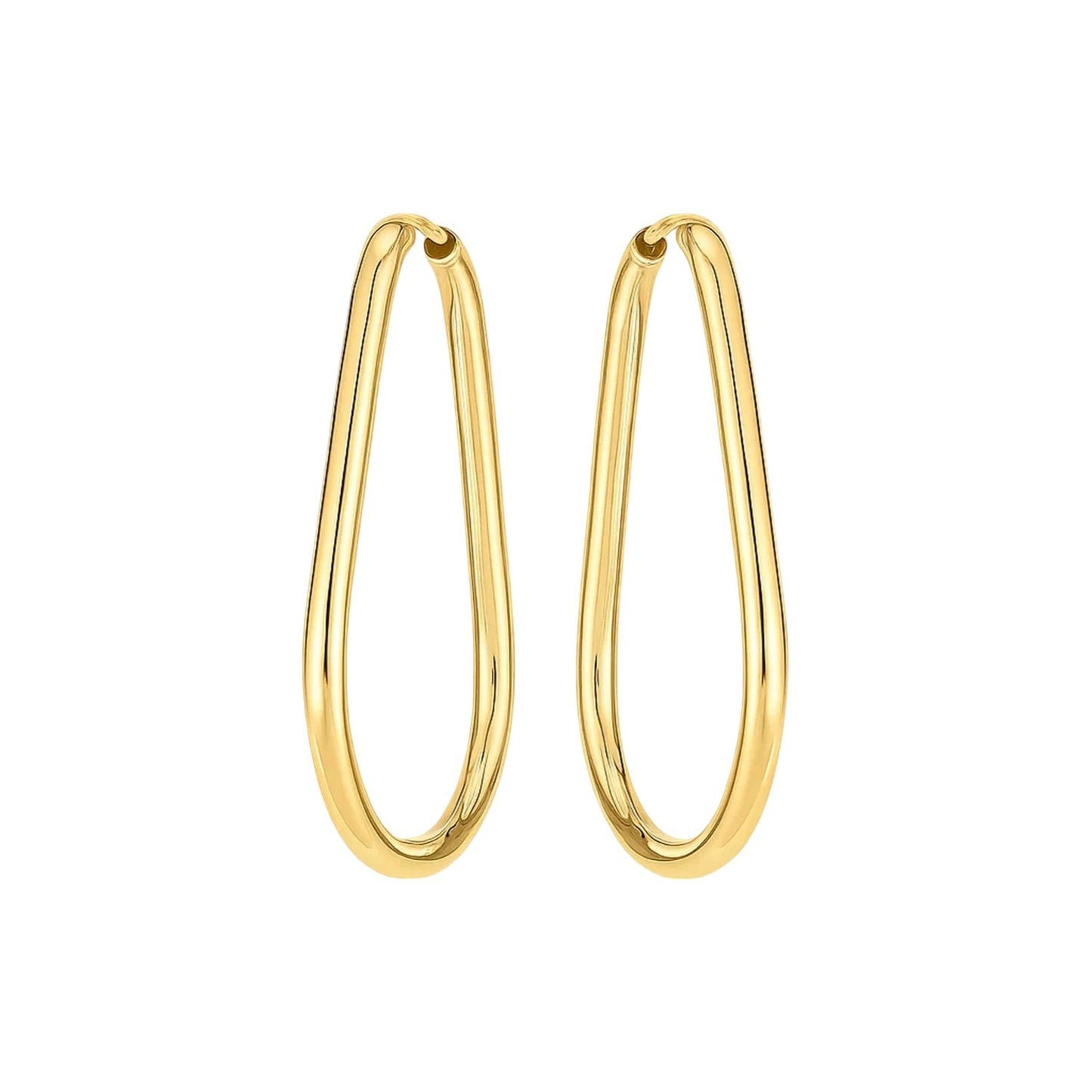 14k Yellow Gold Endless Pear Hoop Earrings