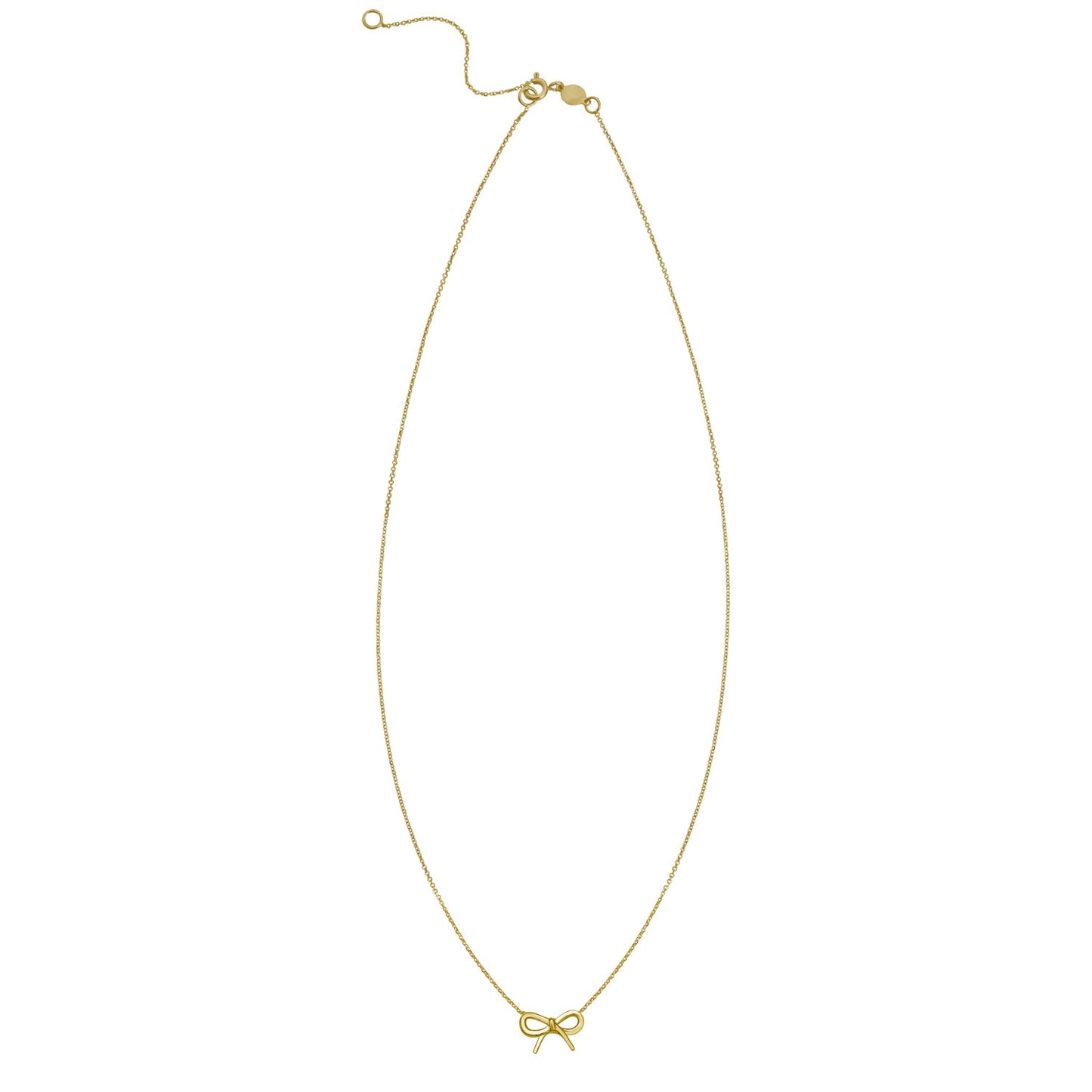 14K Yellow Gold Small Bow Necklace