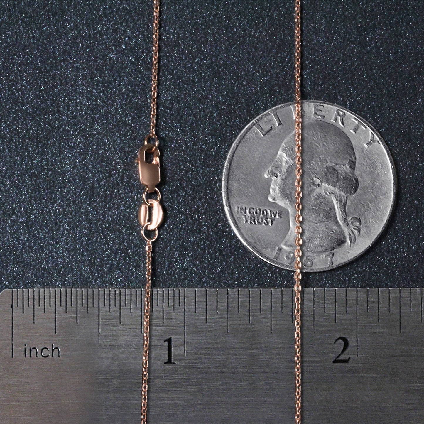 18k Rose Gold Diamond Cut Cable Link Chain (0.80 mm)