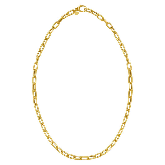 14K Yellow Gold Charm Lock Paperclip Chain