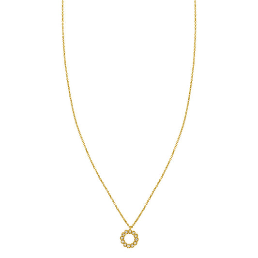 Classic 14K Yellow Gold Petite Diamond Circle Necklace