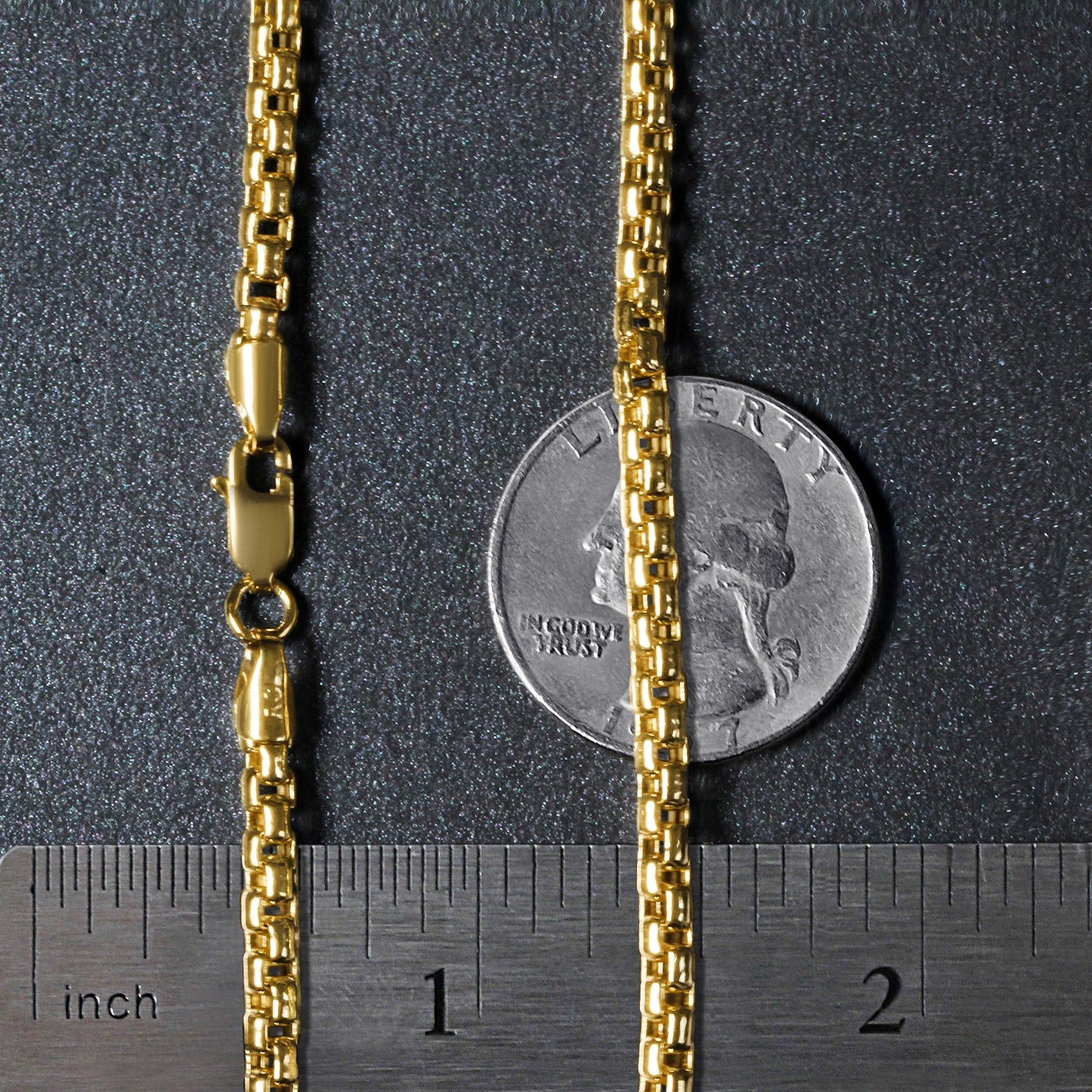 14k Yellow Gold Round Box Chain (3.4 mm)