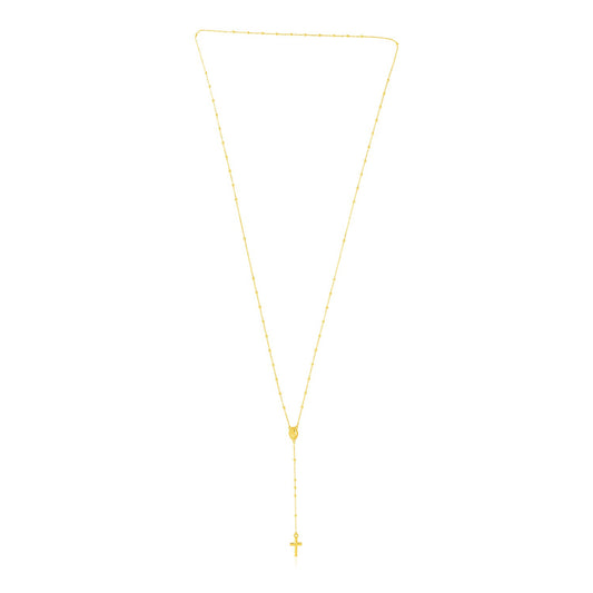 14k Yellow Gold Rosary Necklace