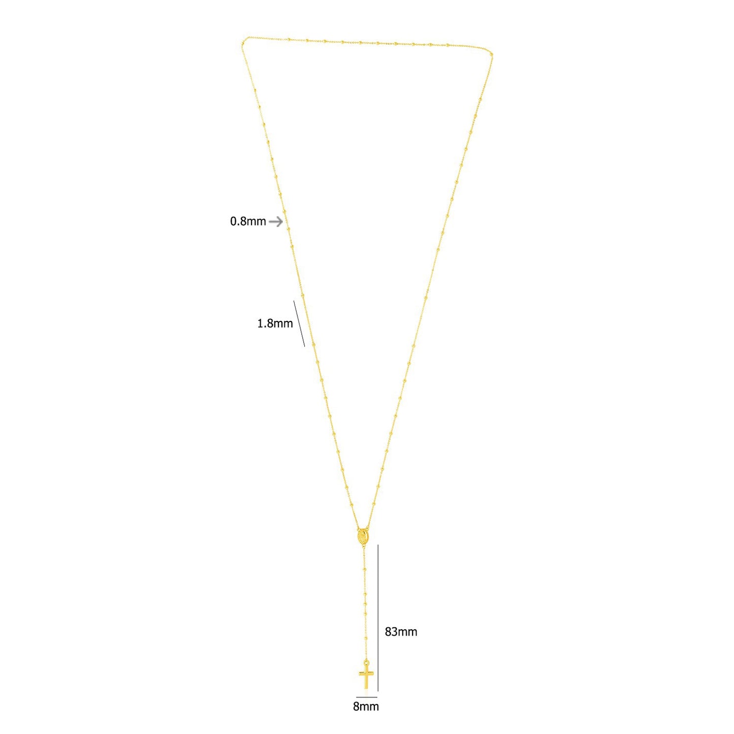 14k Yellow Gold Rosary Necklace