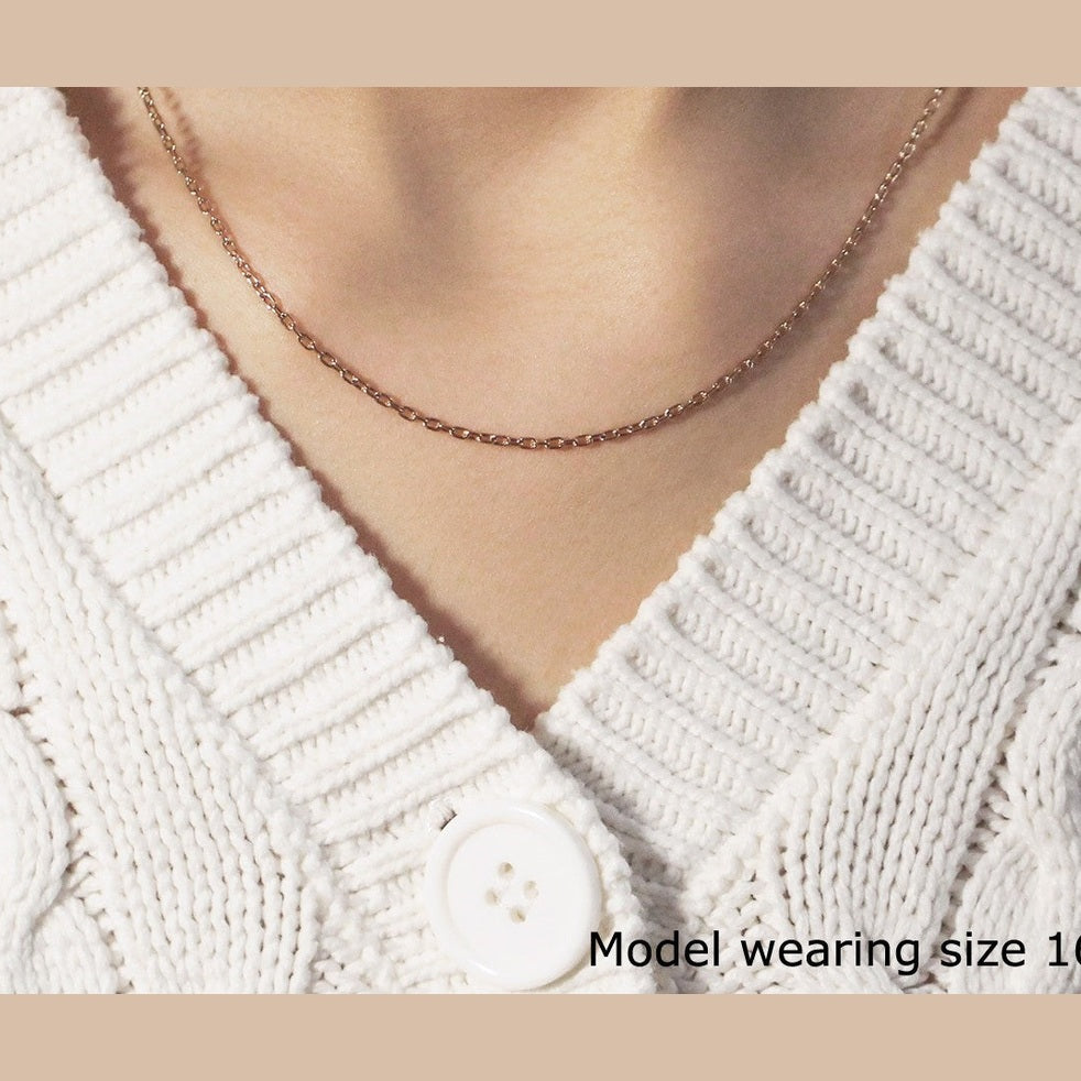 Double Extendable Cable Chain in 14k Rose Gold (1.80 mm)