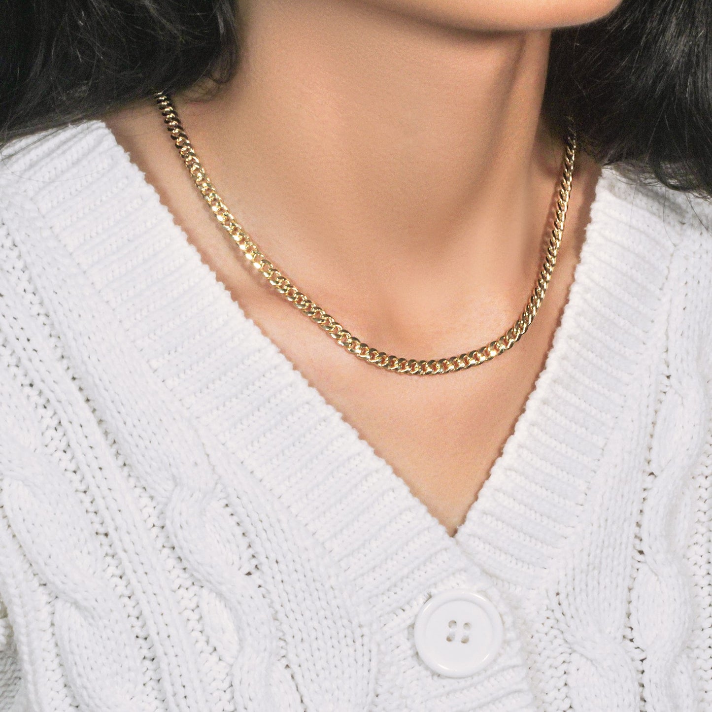 14k Yellow Gold Miami Cuban Semi Solid Chain (4.50 mm)