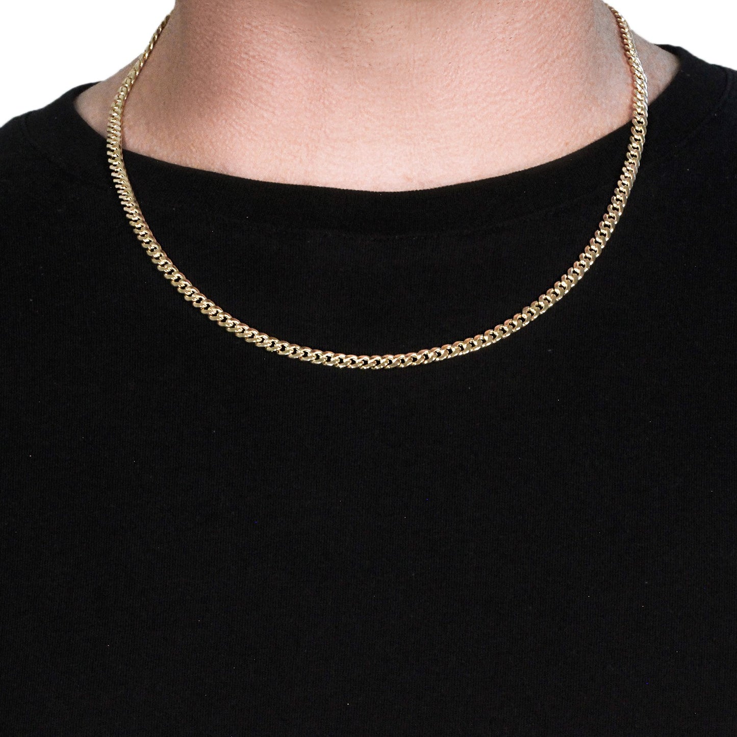 14k Yellow Gold Miami Cuban Semi Solid Chain (4.50 mm)