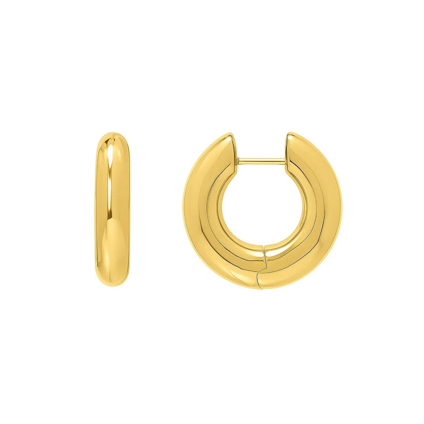 Medium Round Electroform Hoop Earrings in 14K Yellow Gold
