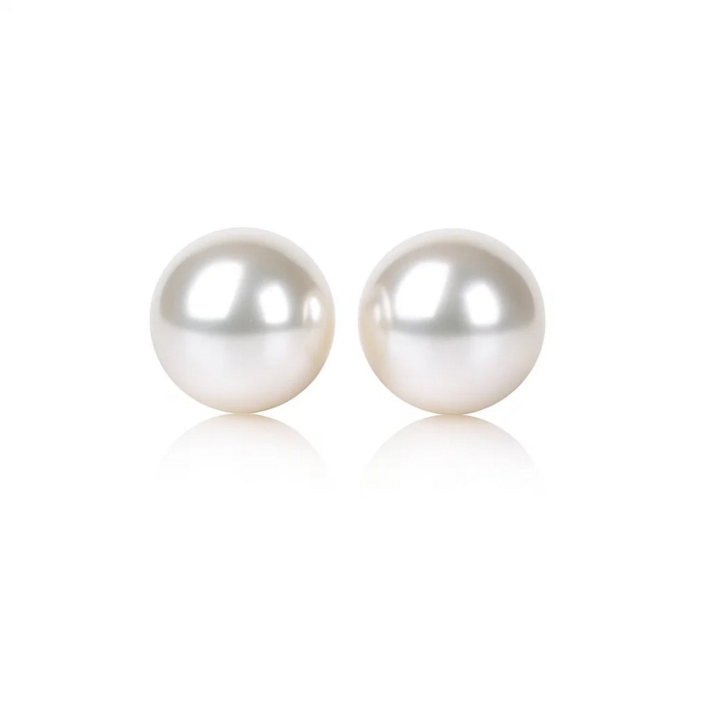 14k Yellow Gold Freshwater Cultured White Pearl Stud Earrings (7mm)