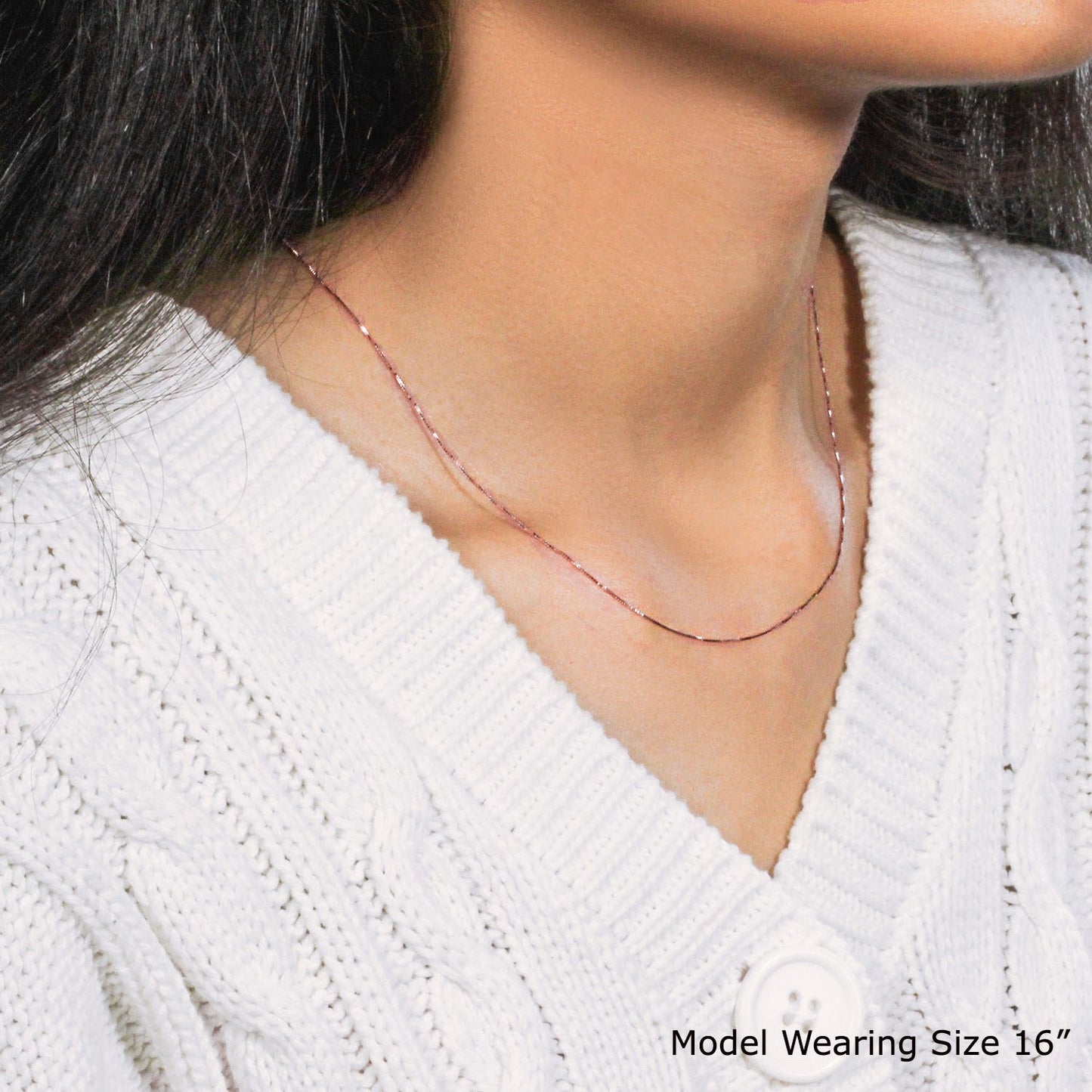 14k Rose Gold Classic Box Chain (0.45 mm)