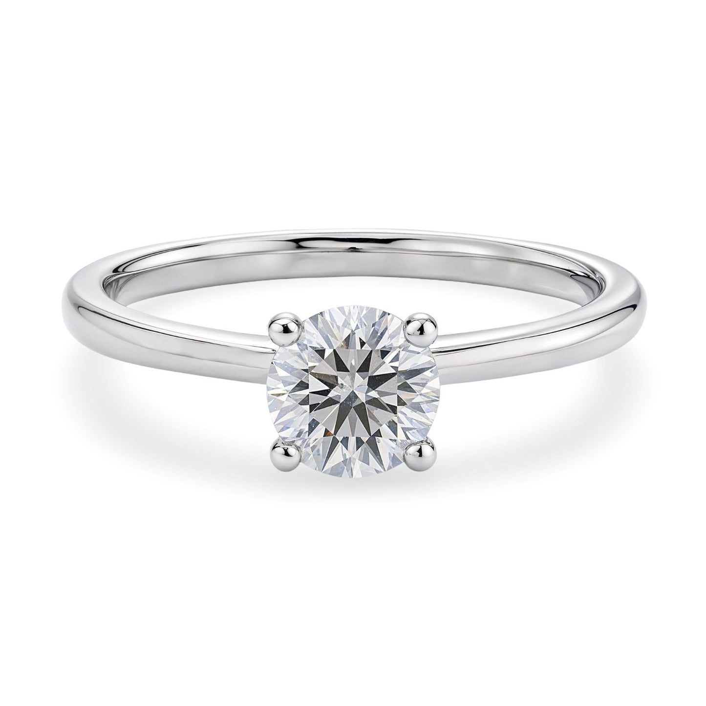 1 Carat Round Lab Grown IGI G/VS1 Diamond Solitaire Ring in 14K White Gold