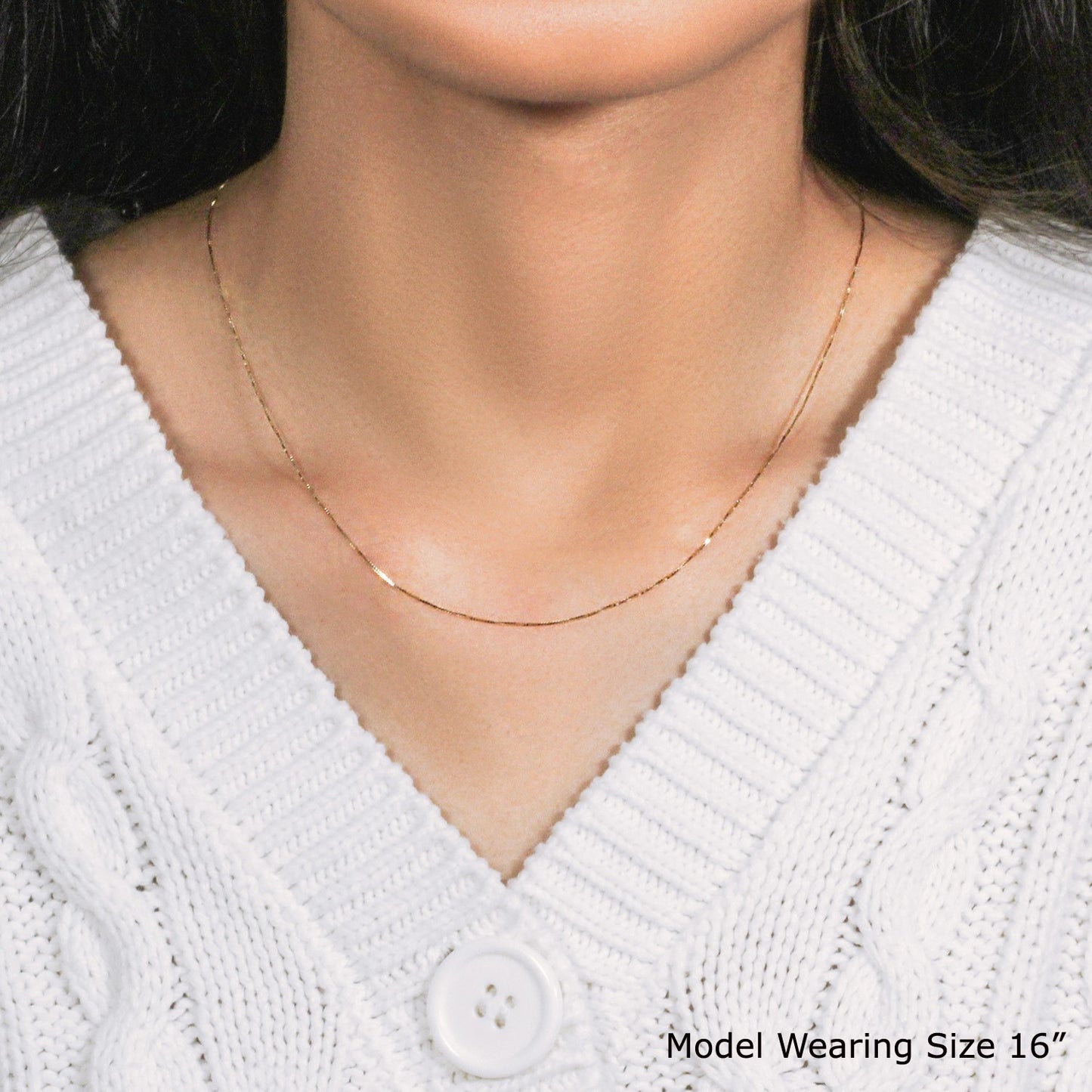 14k Yellow Gold Classic Box Chain (0.45 mm)