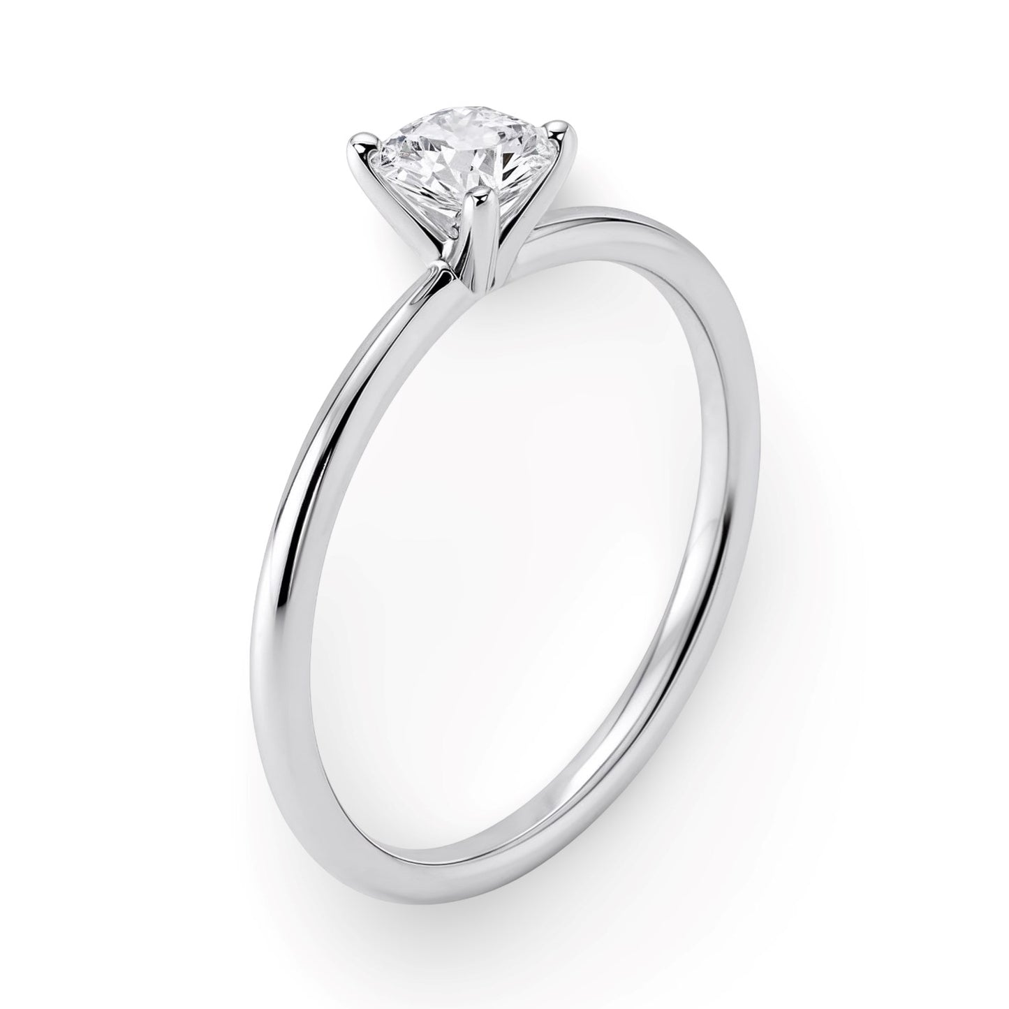 3/4 Carat Round Lab Grown IGI G/VS1 Diamond Solitaire Ring in 14K White Gold