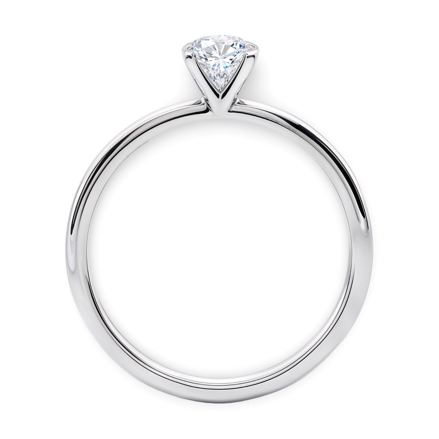 3/4 Carat Round Lab Grown IGI G/VS1 Diamond Solitaire Ring in 14K White Gold