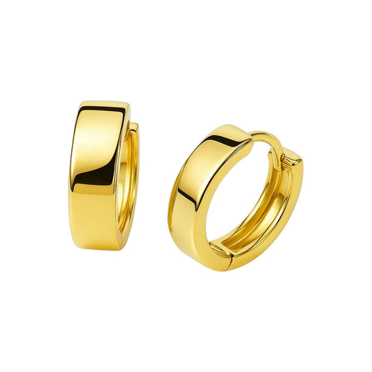14k Yellow Gold Snuggable Hoop Earrings