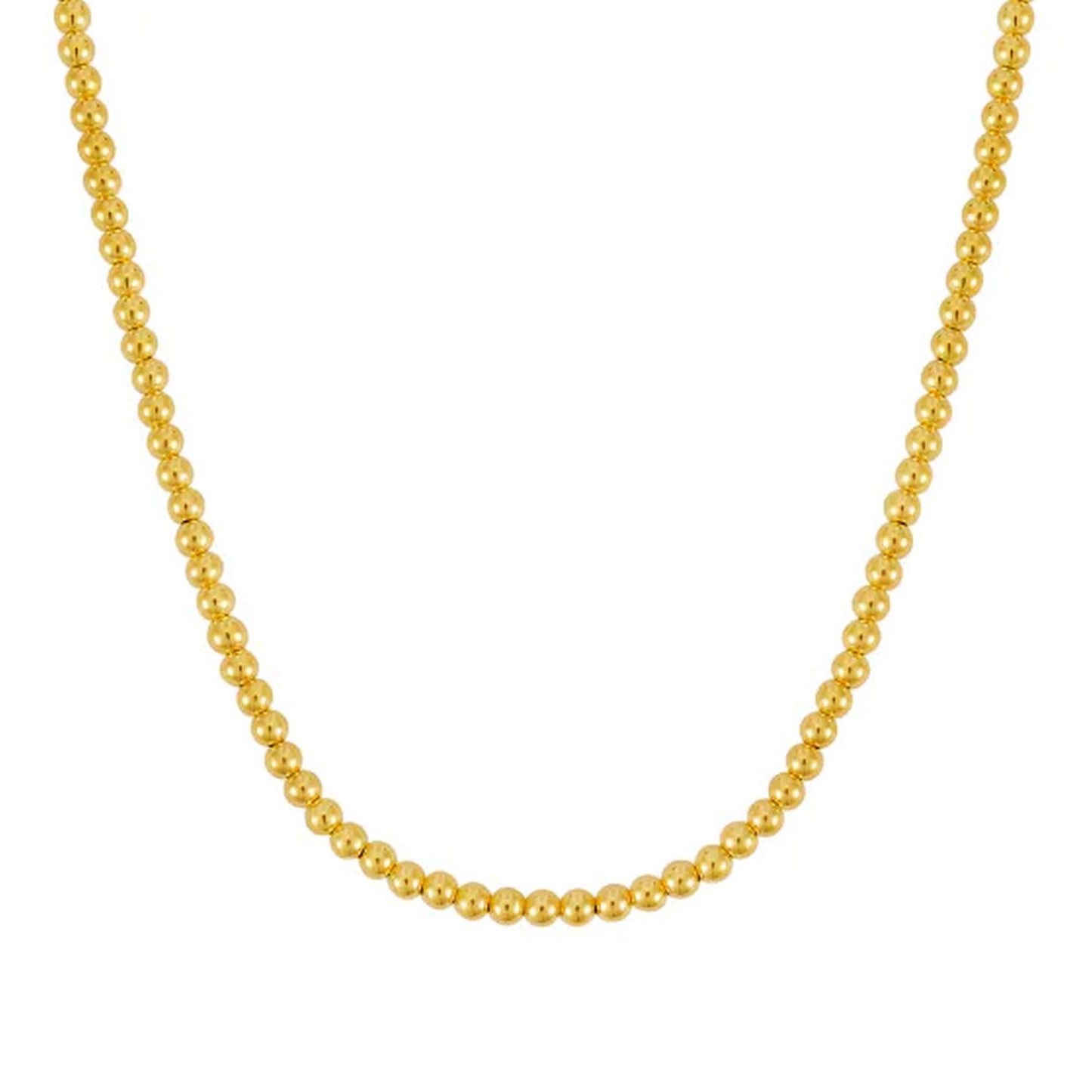 14k Yellow Gold Bead Chain Necklace(4mm)