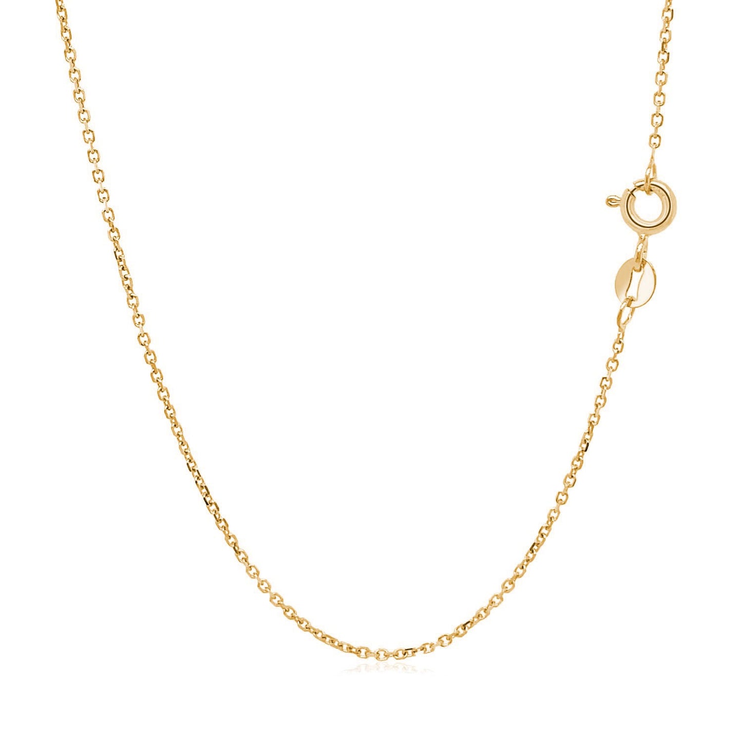 18k Yellow Gold Diamond Cut Cable Link Chain (1.10 mm)