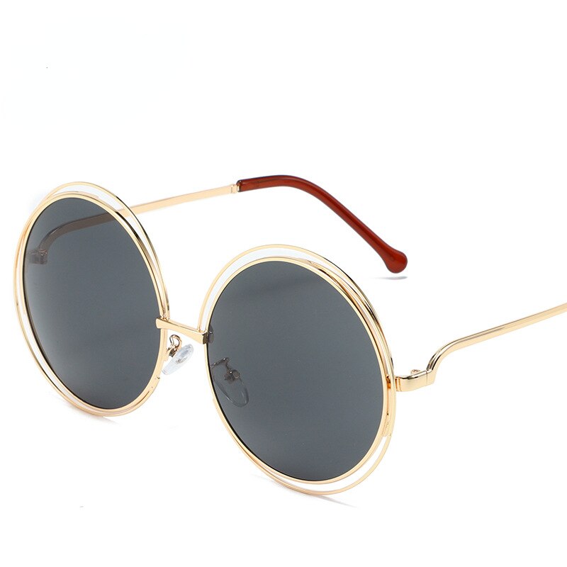 Round Oversized Circle Gradient Mirror Sunglasses