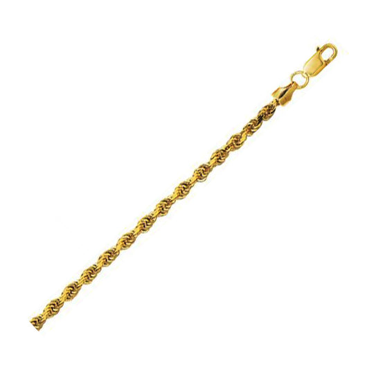 Lite Rope Chain Bracelet in 10k Yellow Gold (3.20 mm)