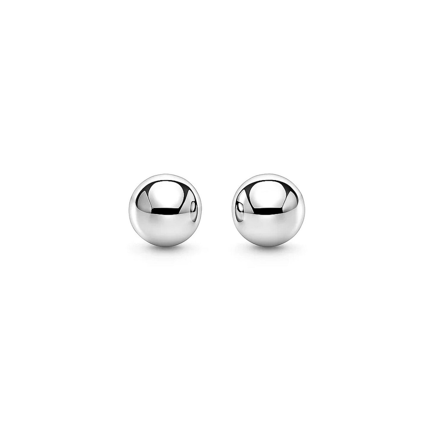 14k White Gold Spherical Stud Earrings (3mm)